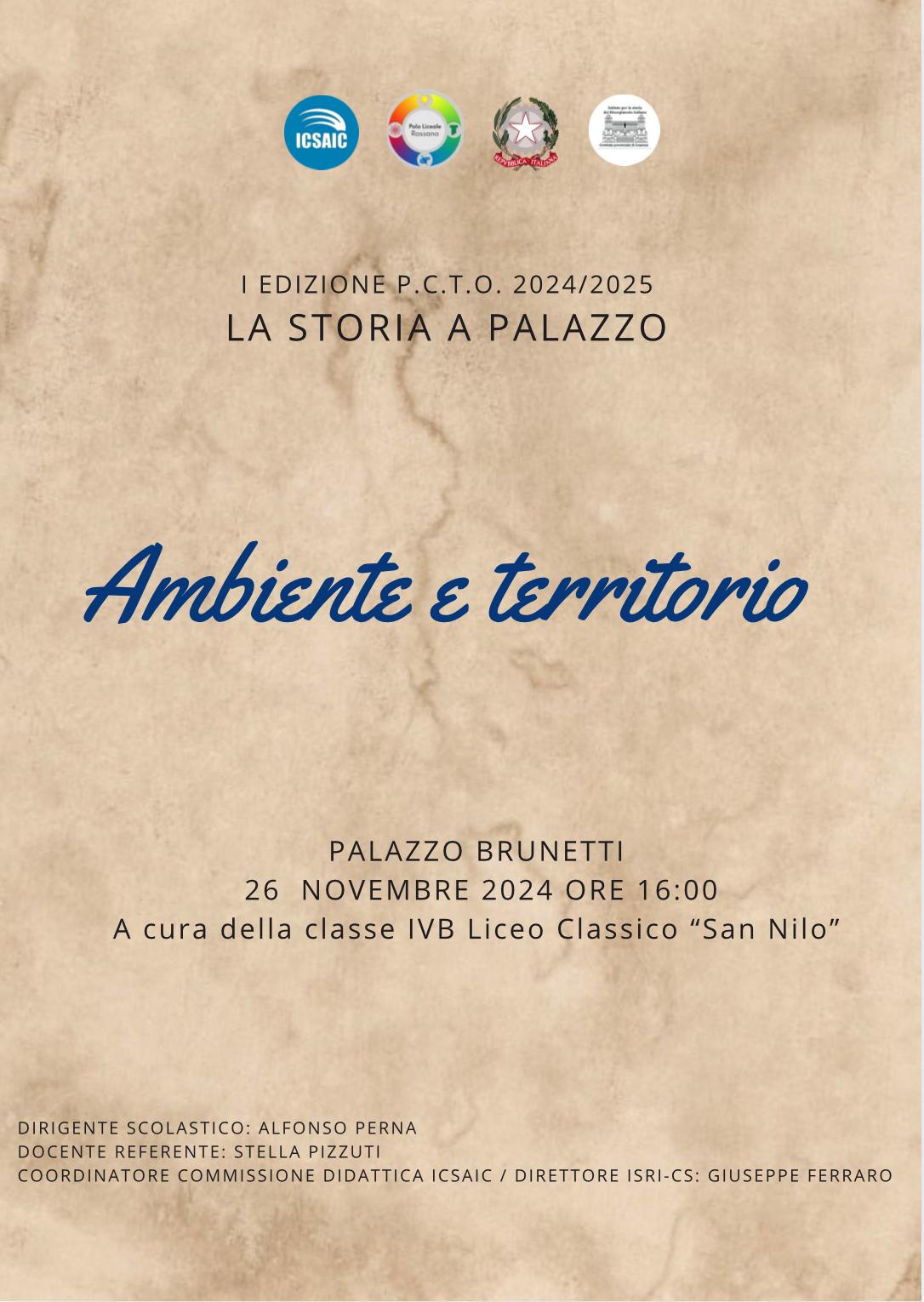 Ambiente e territorio a Rossano per “La storia a palazzo” ideata da ICSAIC e Liceo S. Nilo