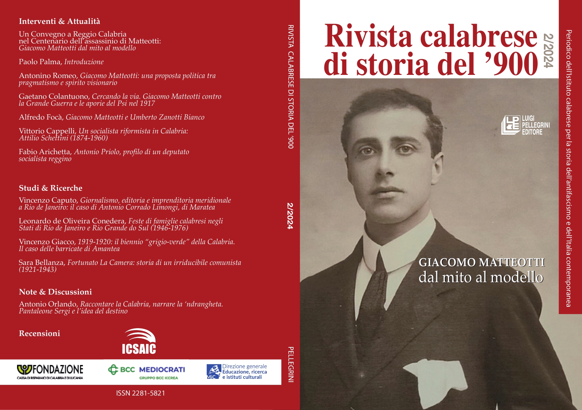 Pubblicato il n. 2 del 2024 della Rivista calabrese di storia del ‘900