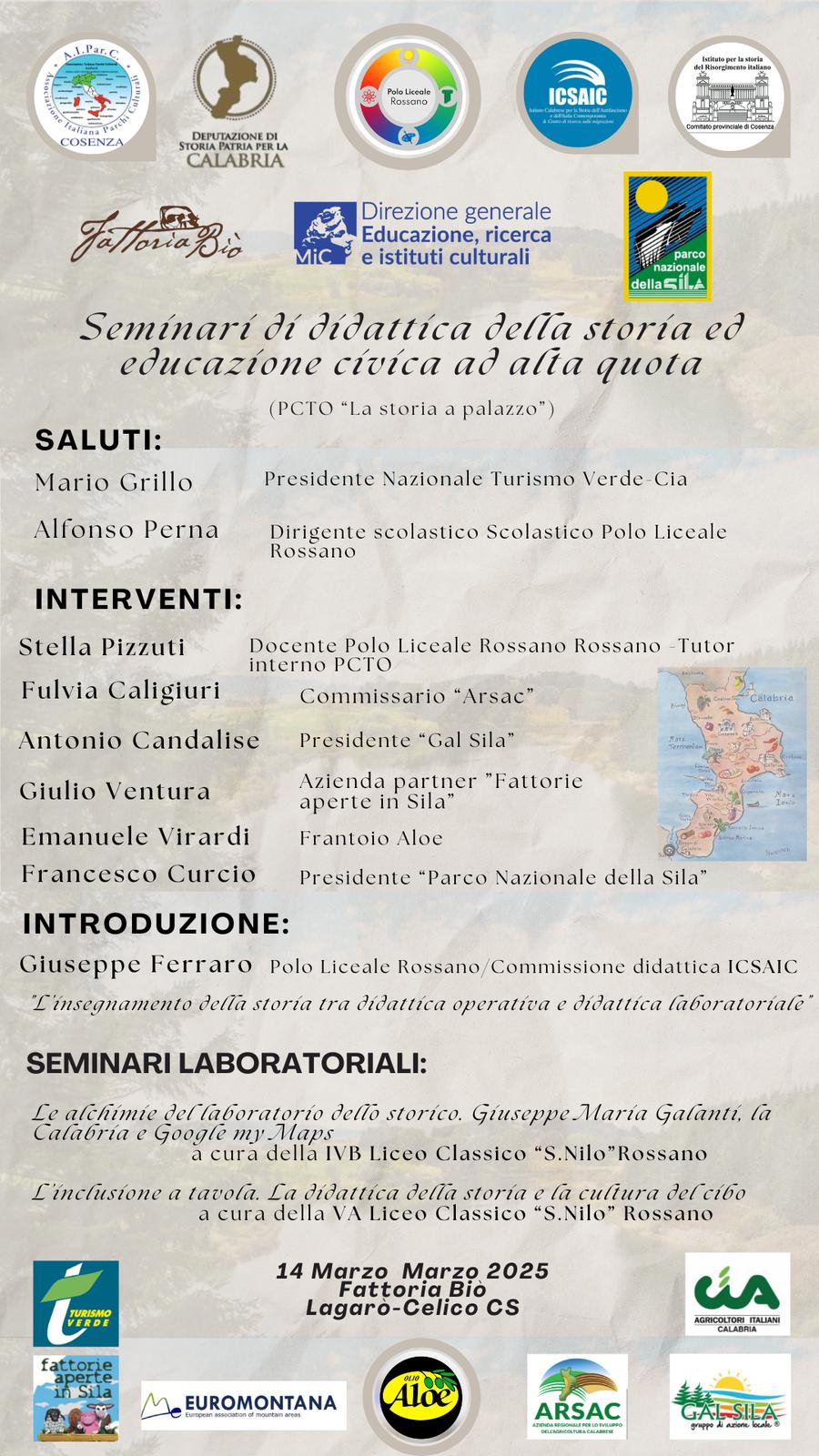 Seminari di Didattica della Storia ed Educazione Civica ad Alta Quota. Evento conclusivo de “La storia a palazzo”